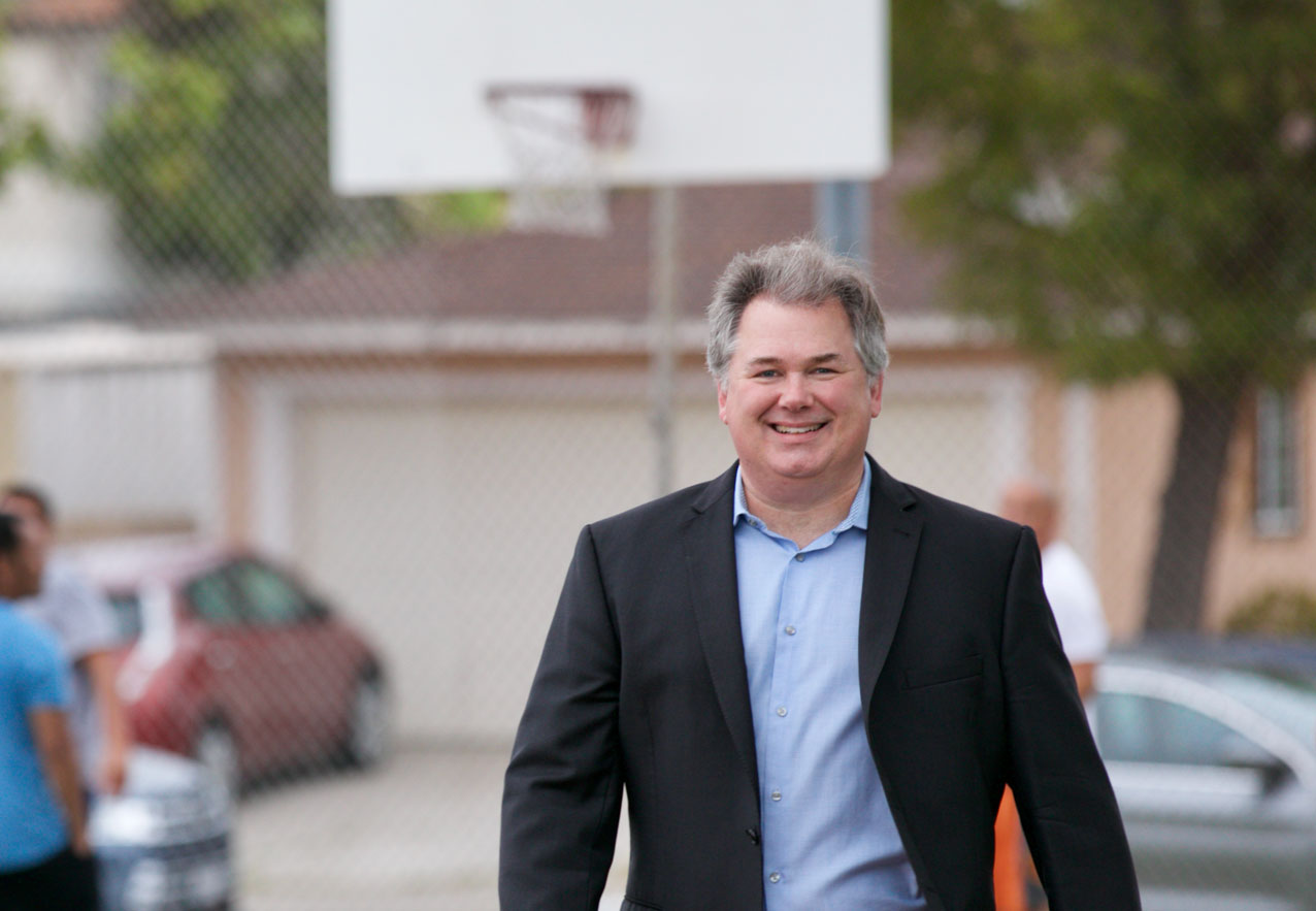 Tommy Hough at a basketball court in Mira Mesa