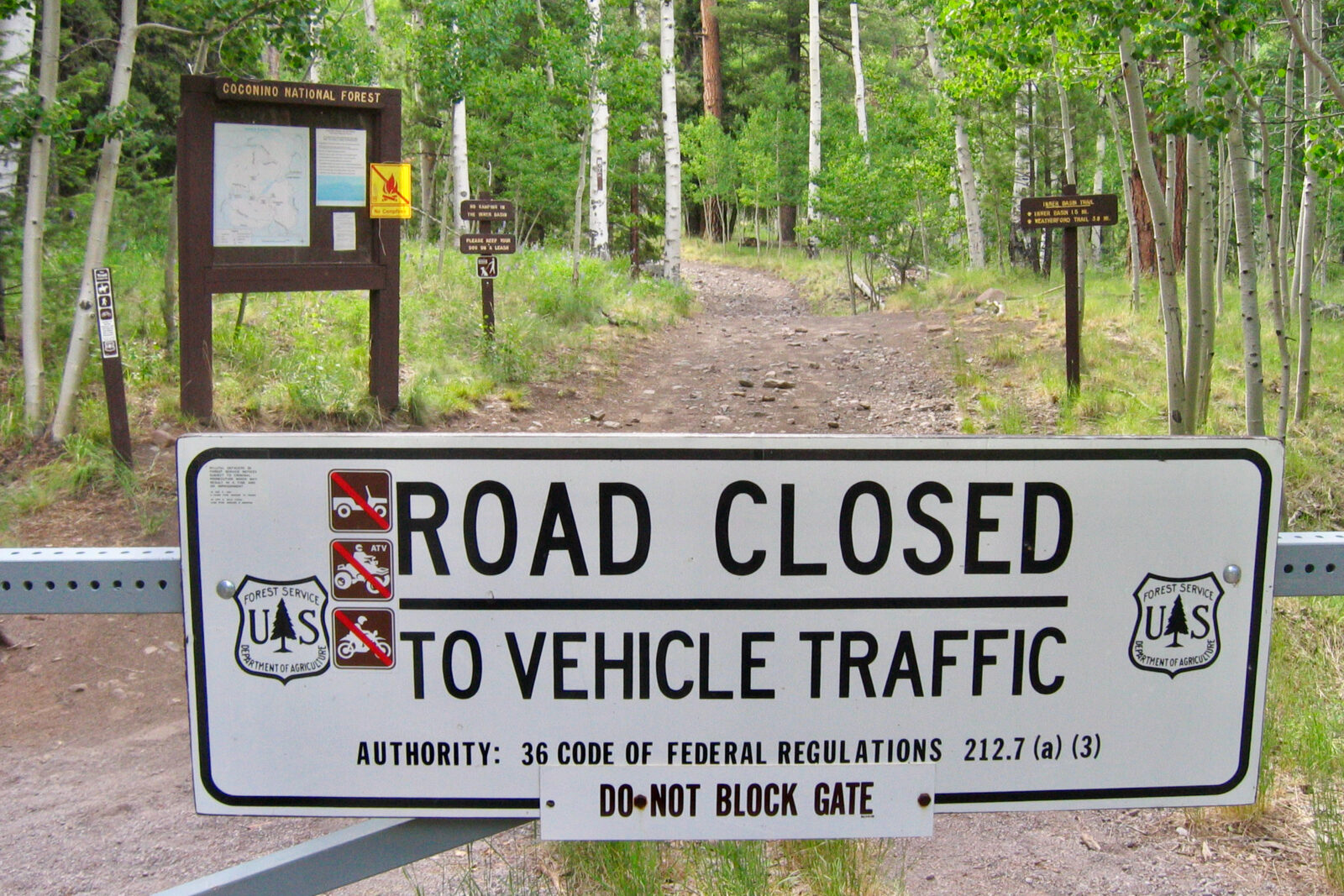 TH Coconino National Forest Road Gate CC 062904 1