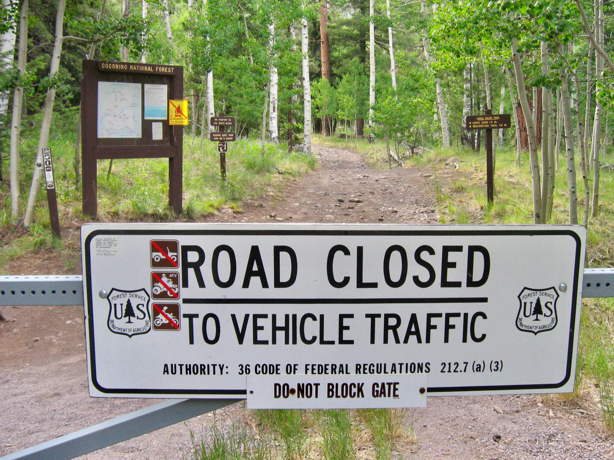 TH Coconino National Forest Road Gate CC 062904 1
